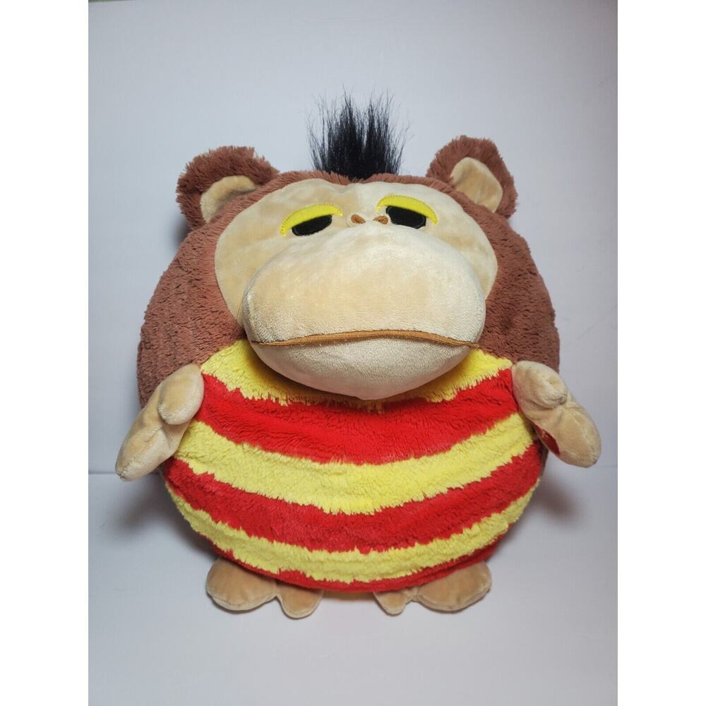 MushaBelly Snoozems Monkey Plush Pillow Stuffed Animal W/Sounds Musha Belly Red